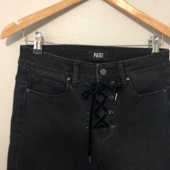 Paige Hoxton Ultra Skinny jeans lace up high rise - Picture 2 of 6